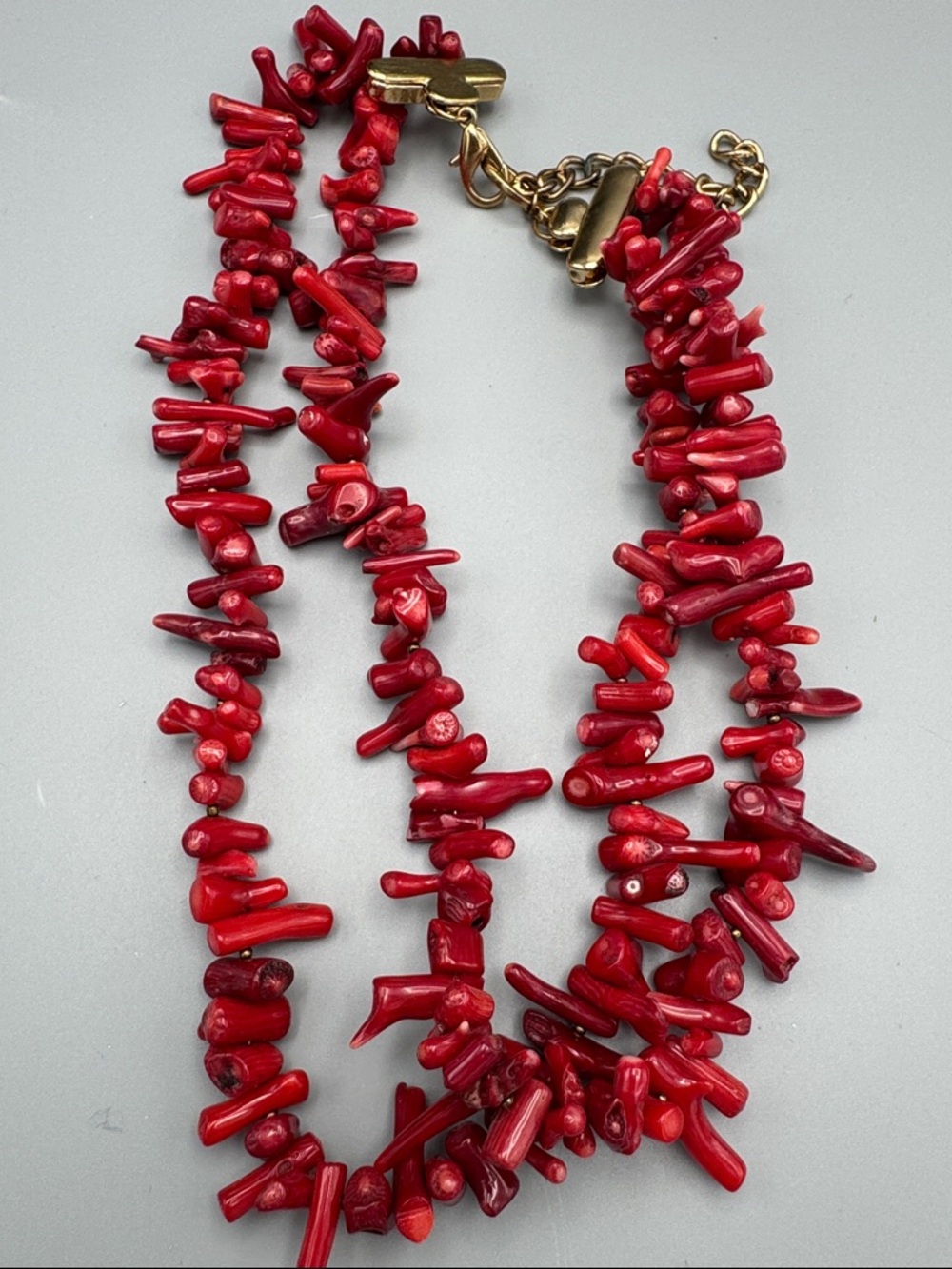 Red Coral Chip Statement Necklace - Picture 5 of 5